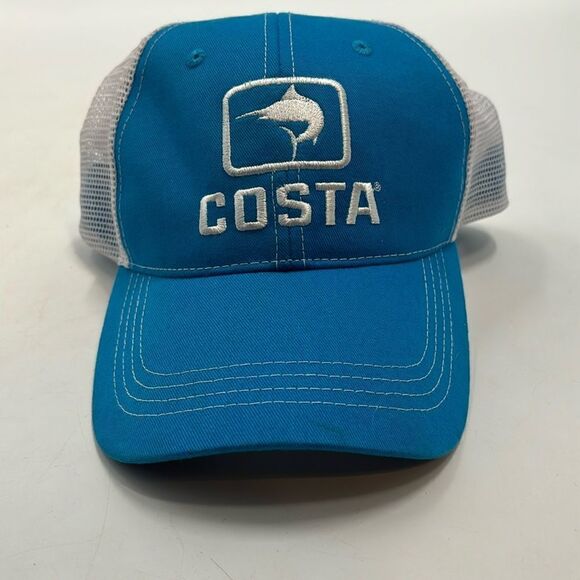 Costa blue white mesh back men hat - Picture 1 of 8